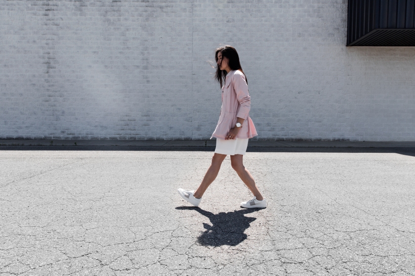 pastel fashion with lie jacket and otbt shoes