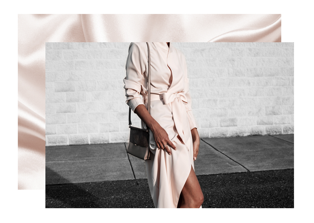 satin wrap dress