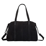 status anxiety black leather suede bag