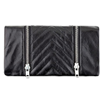 status anxiety black leather zipper wallet