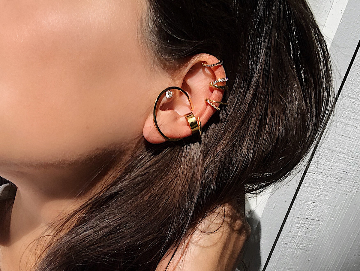 gold ear cuffs by maison miru